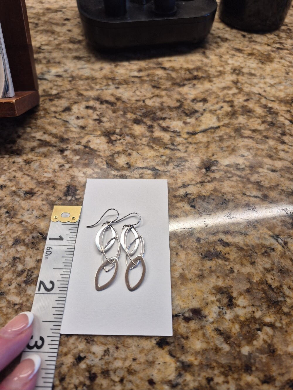 Silver Dangle Link Drop Earrings - Elegant Jewelry